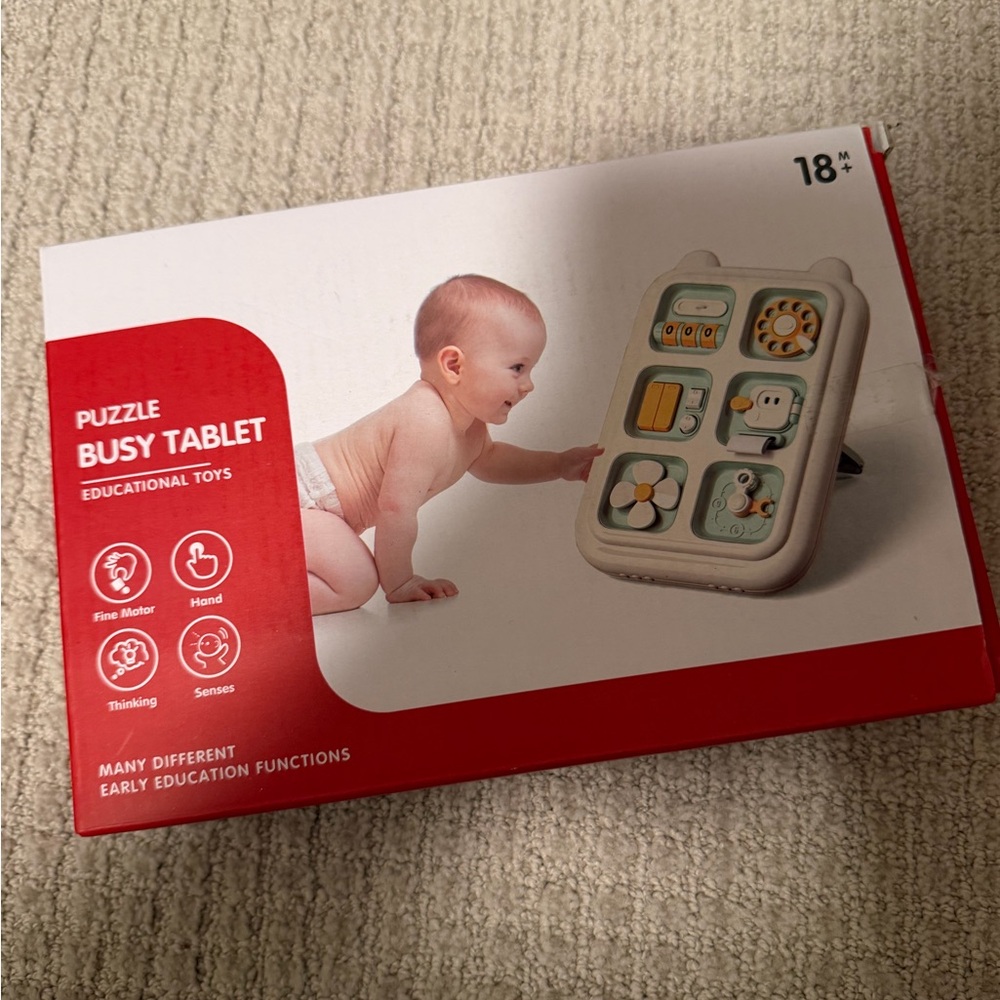 Solid Puzzle Busy Tablet - White, Gray, Green, Yellow
